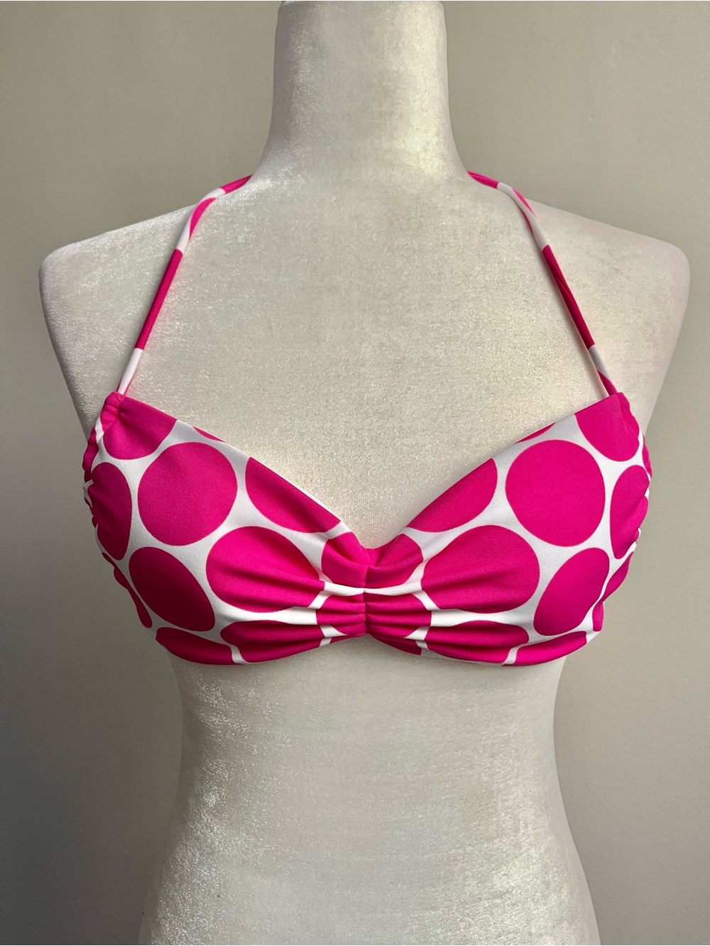 Victoria’s Secret Hot Pink Jumbo Polka Dot Bikini Top - small